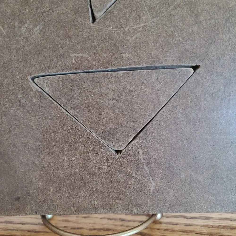 Handcrafted Vintage Primitive Kids Wooden Geometric Shapes Puzzle From 1964